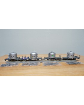 BEMO HOm  7452 100,  Coffret 4  wagons silos à ciment type Uce  RhB BO 