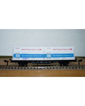 Fleischmann 5234 wagon plat porte conteneurs Lbs 598 World Travel Agency DB BO