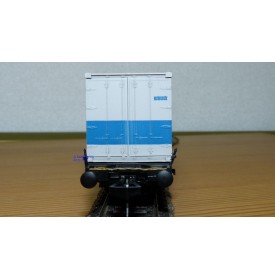 Fleischmann 5234 wagon plat porte conteneurs Lbs 598 World Travel Agency DB BO