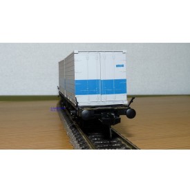 Fleischmann 5234 wagon plat porte conteneurs Lbs 598 World Travel Agency DB BO