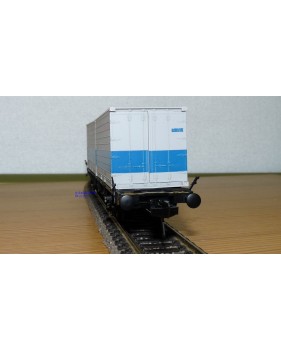 Fleischmann 5234 wagon plat porte conteneurs Lbs 598 World Travel Agency DB BO