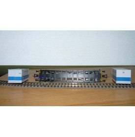 Fleischmann 5234 wagon plat porte conteneurs Lbs 598 World Travel Agency DB BO