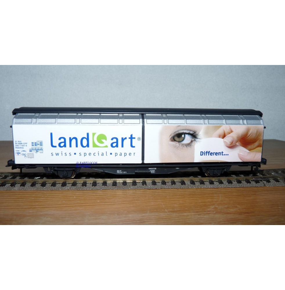 ROCO 47454,  wagon à parois coulissantes type Hbbillns  LANDQART  SBB  BO