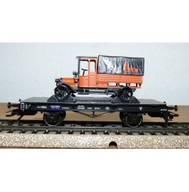 Märklin 46841,  wagon plat type X Erfurt + camion SAG Béru  DRG  BO