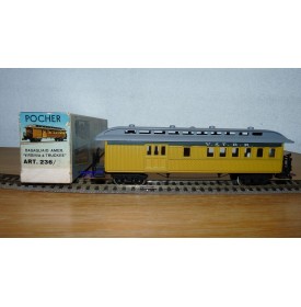 POCHER  236 / 2, voiture mixte coach/fourgon  ( baggage ) ancienne Virginia & Truckee RR  BO