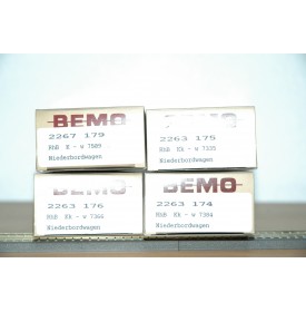 BEMO HOm  7463 100,  Coffret 4  wagons plats type Kk-w  RhB BO 