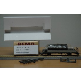 BEMO HOm  7463 100,  Coffret 4  wagons plats type Kk-w  RhB BO 