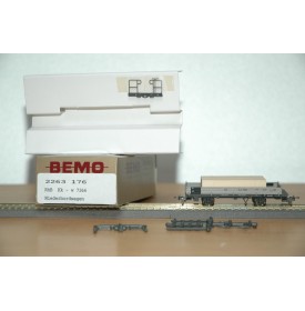 BEMO HOm  7463 100,  Coffret 4  wagons plats type Kk-w  RhB BO 
