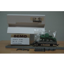 BEMO HOm  7463 100,  Coffret 4  wagons plats type Kk-w  RhB BO 