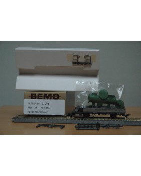 BEMO HOm  7463 100,  Coffret 4  wagons plats type Kk-w  RhB BO 
