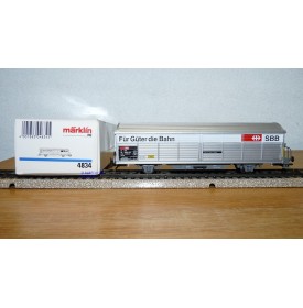 Märklin   4834, wagon couvert à parois coulissantes type Hbis SBB  Neuf  BO