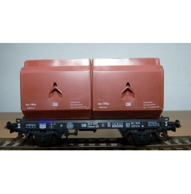 ROCO 4323, wagon plat type OKMM 58 chargé de conteneurs spéciaux DB BO