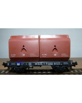 ROCO 4323, wagon plat type OKMM 58 chargé de conteneurs spéciaux DB BO