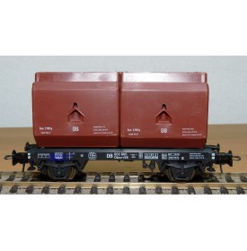 ROCO 4323, wagon plat type OKMM 58 chargé de conteneurs spéciaux DB BO