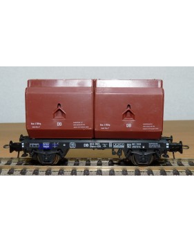 ROCO 4323, wagon plat type OKMM 58 chargé de conteneurs spéciaux DB BO