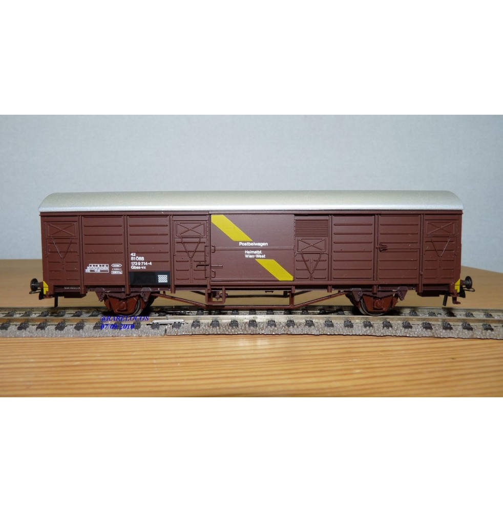 ROCO 46405, wagon couvert pour transport postal ( Postbeiwagen)  type Gbss-vx ÖBB BO