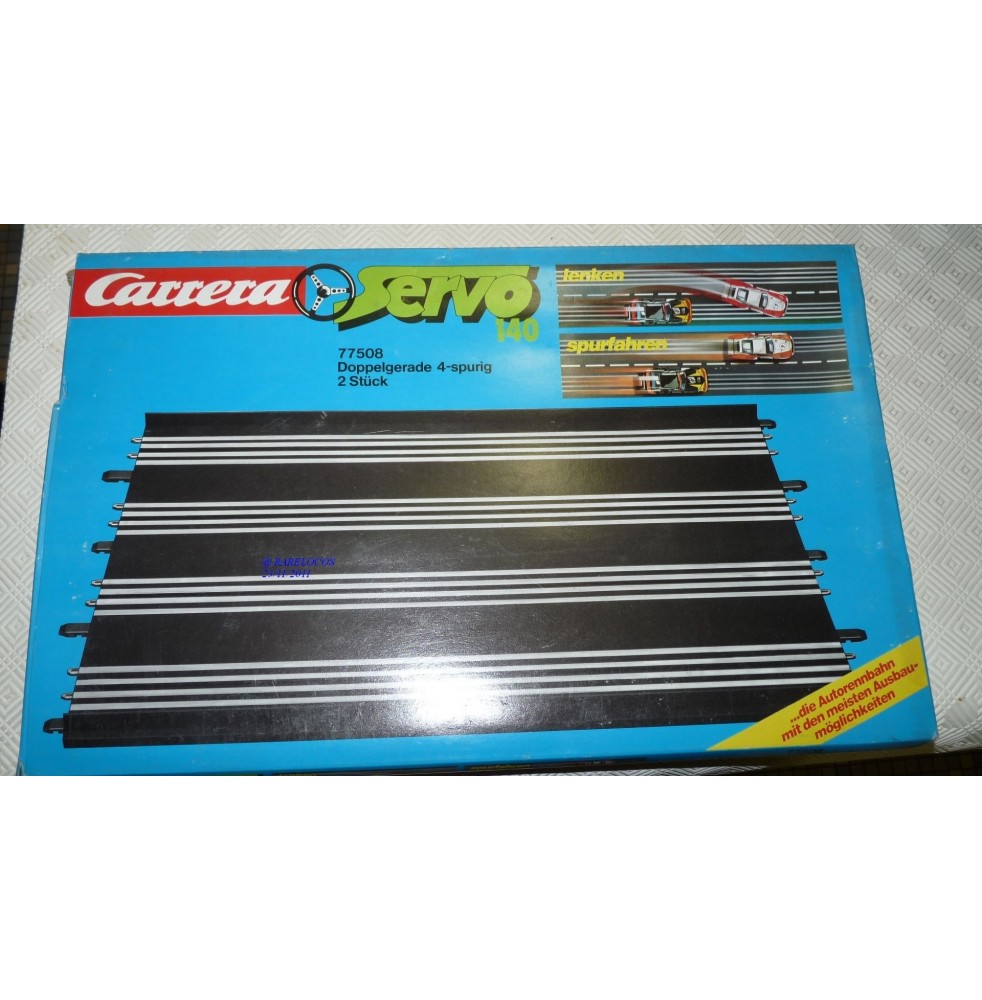 CARRERA Servo 140 77508 élément droit double à 4 pistes Neuf BO