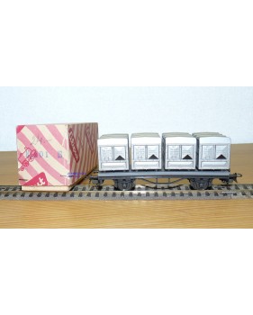 LILIPUT ancien 201 wagon plat chargé de 4 conteneurs ( cadres)  NS  BO