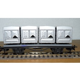 LILIPUT ancien 201 wagon plat chargé de 4 conteneurs ( cadres)  NS  BO