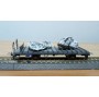 BEMO 2270 128, wagon plat chargé de 2 rochers type Kk-w  N° 7338  RhB  BO