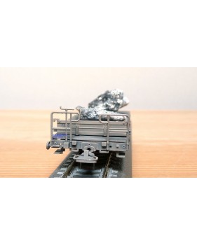 BEMO 2270 128, wagon plat chargé de 2 rochers type Kk-w  N° 7338  RhB  BO
