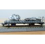 BEMO 2270 128, wagon plat chargé de 2 rochers type Kk-w  N° 7338  RhB  BO