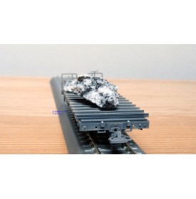 BEMO 2270 128, wagon plat chargé de 2 rochers type Kk-w  N° 7338  RhB  BO