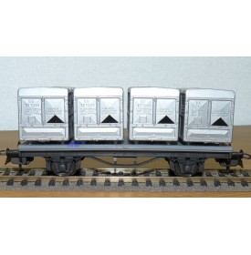 LILIPUT ancien 201 wagon plat chargé de 4 conteneurs ( cadres)  NS  BO