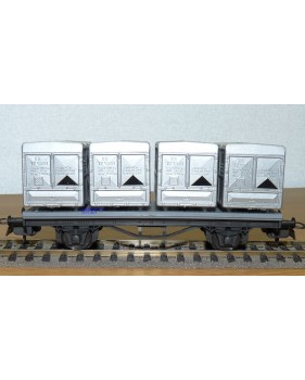 LILIPUT ancien 201 wagon plat chargé de 4 conteneurs ( cadres)  NS  BO