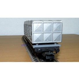 LILIPUT ancien 201 wagon plat chargé de 4 conteneurs ( cadres)  NS  BO