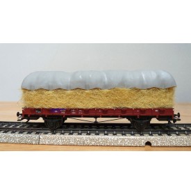 MÄRKLIN   46365,  wagon plat à ranchers type R 02 chargé de paille et gabarit  DB  Neuf  BO