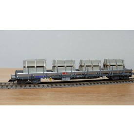 FLEISCHMANN  5287 8702 K,  wagon plat chargé plots de béton  type Res SBB  BO 
