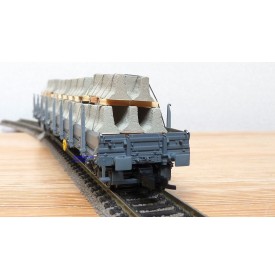 FLEISCHMANN  5287 8702 K,  wagon plat chargé plots de béton  type Res SBB  BO 