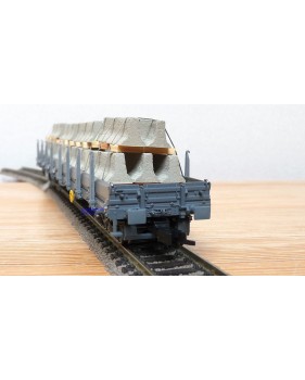 FLEISCHMANN  5287 8702 K,  wagon plat chargé plots de béton  type Res SBB  BO 