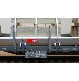 FLEISCHMANN  5287 8702 K,  wagon plat chargé plots de béton  type Res SBB  BO 