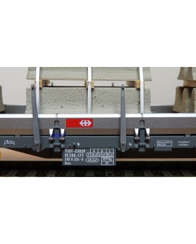 FLEISCHMANN  5287 8702 K,  wagon plat chargé plots de béton  type Res SBB  BO 