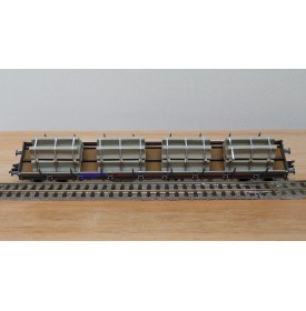 FLEISCHMANN  5287 8702 K,  wagon plat chargé plots de béton  type Res SBB  BO 