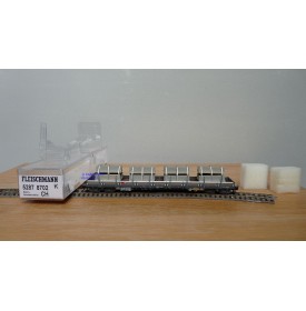 FLEISCHMANN  5287 8702 K,  wagon plat chargé plots de béton  type Res SBB  BO 