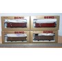 BEMO HOm  7455 100,  Coffret 4  wagons tombereaux type Fb   RhB  BO 