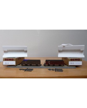 BEMO HOm  7455 100,  Coffret 4  wagons tombereaux type Fb   RhB  BO 