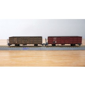 BEMO HOm  7455 100,  Coffret 4  wagons tombereaux type Fb   RhB  BO 