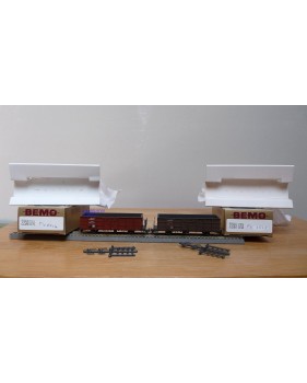 BEMO HOm  7455 100,  Coffret 4  wagons tombereaux type Fb   RhB  BO 