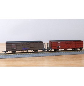 BEMO HOm  7455 100,  Coffret 4  wagons tombereaux type Fb   RhB  BO 