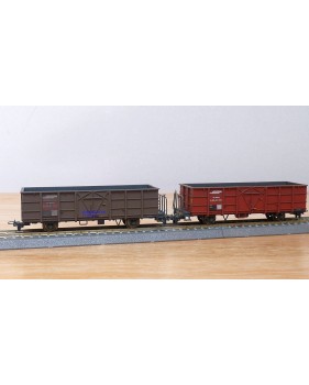 BEMO HOm  7455 100,  Coffret 4  wagons tombereaux type Fb   RhB  BO 