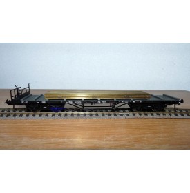 ROCO 46490, wagon plat ancien chargé de rails DB  BO