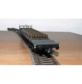 ROCO 46490, wagon plat ancien chargé de rails DB  BO