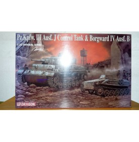 DRAGON 9054, char allemand  Pz. Kpfw. III Ausf. J Control Tank et chenillette Borgward IV Ausf. B Neuf  BO 1/35