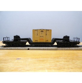 Märklin métal 4618 . 2, wagon surbaissé type SSI 53 caisse BAHIA DB BO