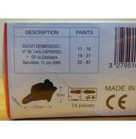 HELLER  80912, moto DUCATI Desmosedici Loris Capirossi  Neuf  BO 1/12