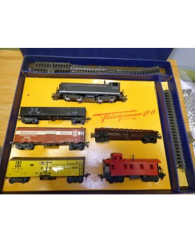 FLEISCHMANN  1340/5G, rare coffret américain 1340 S, 1420 et 1422 plus rails   BO